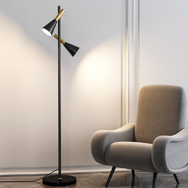 Modern Adjustable Dual-Head Black Floor Lamp for Stylish Lighting Floor Lamps