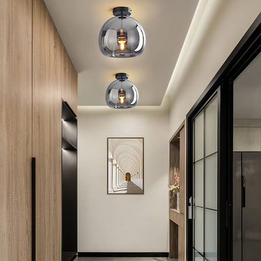 Modern Copper Flush Mount Ceiling Light Fixture for Hallway & Living Room Lighting