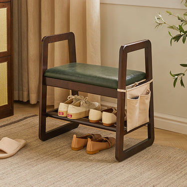 Modern Minimalist Shoe Storage Bench with Armrests - Elegant Entryway Rack Benches