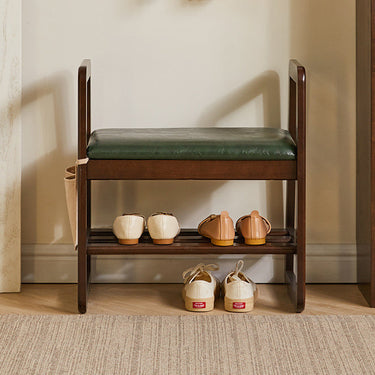 Modern Minimalist Shoe Storage Bench with Armrests - Elegant Entryway Rack Benches