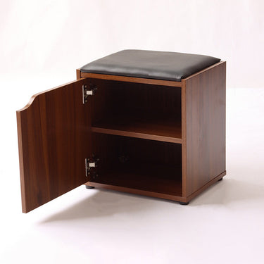 Modern Minimalist Shoe Storage Bench with Faux Leather Seat & 3 Tiers Shoe Storage
