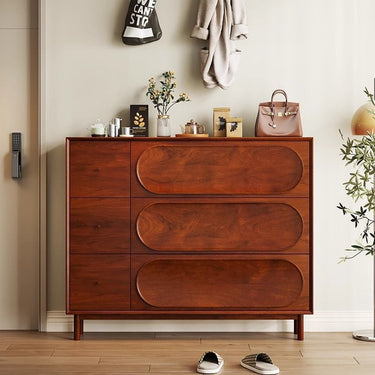 Elegant Solid Wood Shoe Storage Cabinet with 3 Drawers for Entryway Shoe Storage