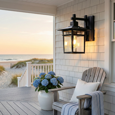 Ashford - Rustic Outdoor Wall Lantern | Durable Aluminum & Glass Exterior Light for Patios Outdoor Lighting