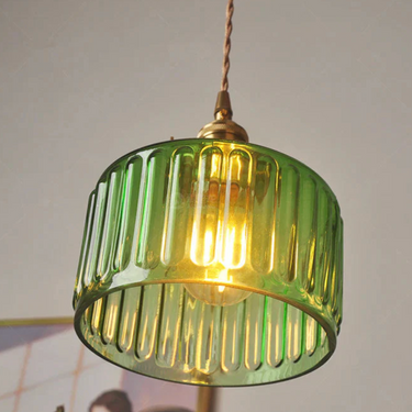 Vintage Tonic Pendant Light - Fluted Glass Shade for Kitchen Island Lighting Pendant Lights