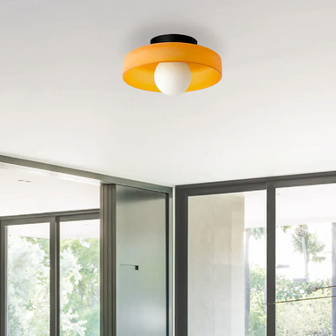 Sleek Modern Round Flush Mount Ceiling & Wall Light Fixture for Kitchen or Living Spaces Ceiling Lights