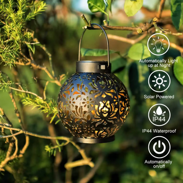 Elegant Solar Lantern - Hanging Solar Powered Lanterns for Garden or Patio Decor Outdoor Lighting