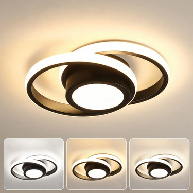 Sleek Double Ring Flush Mount Ceiling Light - Modern LED Fixture Lamps & Light Fixtures