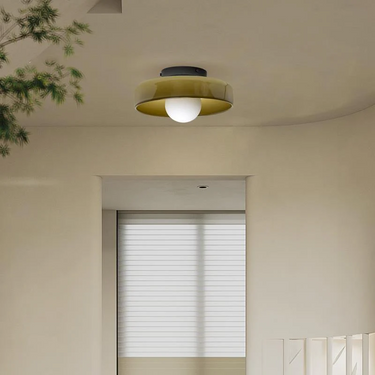 Sleek Modern Round Flush Mount Ceiling & Wall Light Fixture for Kitchen or Living Spaces Ceiling Lights