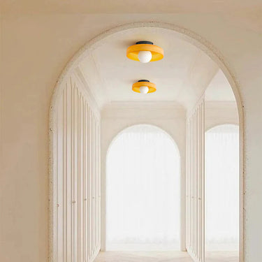 Sleek Modern Round Flush Mount Ceiling & Wall Light Fixture for Kitchen or Living Spaces Ceiling Lights