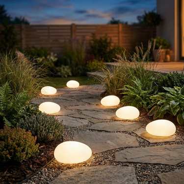LunaStone | Solar Outdoor Pebble Stone Light, Waterproof LED Pathway Light for Garden Outdoor Lighting