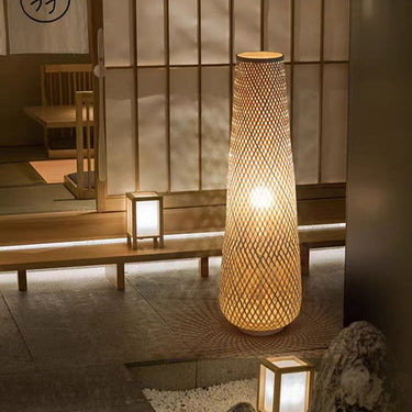 Yorumi | Traditional Japanese Bamboo Floor Lamp with Soft Light for Living Room Floor Lamps