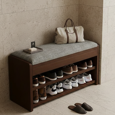Vintage Solid Wood Shoe Rack Storage - 2/3 Tier Shoe Organizer for Entryway Shoe Storage