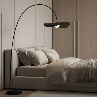 WabiSabi Arc Floor Lamp | Elegant Modern Iron Floor Lamp with Petal Shade for Living Room Floor Lamps