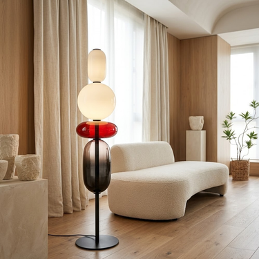 Solenne | Elegant Modern Glass Floor Lamp with Sculptural LED Design for Living Room