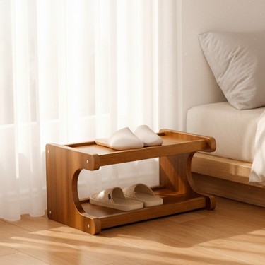 Scandinavian Bamboo Shoe Organizer - 2-6 Tier Shoe Rack Storage Cabinet Shoe Storage