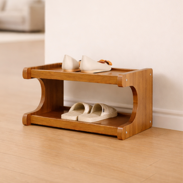 Scandinavian Bamboo Shoe Organizer - 2-6 Tier Shoe Rack Storage Cabinet Shoe Storage