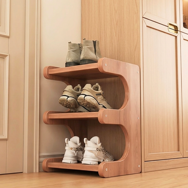 Bamboo Shoe Rack - Modern Minimalist Shoe Storage Organizer, 2-5 Tiers Shoe Storage