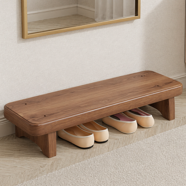 Vintage Solid Wood Shoe Bench Entryway with Walnut Shoe Storage Benches