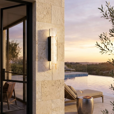 Durable Outdoor Wall Light - IP65 Rated Integrated LED Exterior Sconce