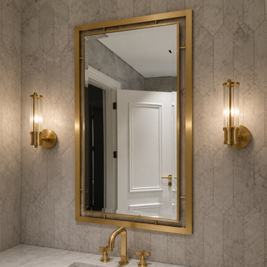 Elegant Gold Bathroom Wall Light - Modern LED Sconce for Chic Bathroom Decor Lighting