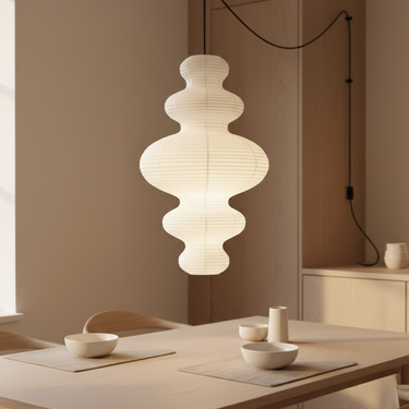 Akari Juni - Handcrafted Rice Paper Pendant Lamp for Kitchen Lighting Lighting