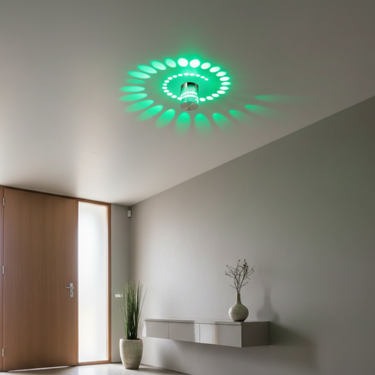 Cylindrical LED Wall and Ceiling Light - Colorful Spiral Effect Sconce for Modern Decor Wall Lights