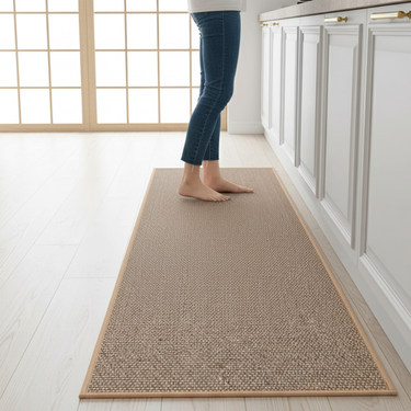 PureStep - Woven Kitchen Mat with Non-Slip Rubber Backing, Washable & Water Absorbent Floor Rug for Modern Home Decor Mats