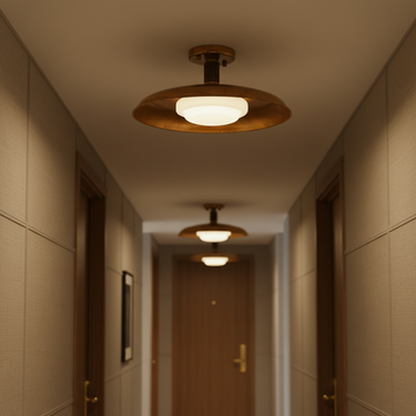 Cymbale - Modern Flush Mount Ceiling Light with Hand-Blown Opaline Glass Lighting