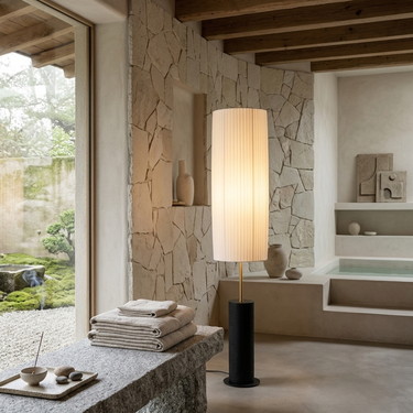 Kiyora | Elegant Modern Japanese Wabi Sabi LED Floor Lamp for Living Room Lighting