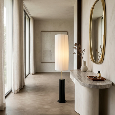 Kiyora | Elegant Modern Japanese Wabi Sabi LED Floor Lamp for Living Room Lighting