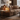 Modern Amber Glass Table Lamp with Copper Base Lamps & Light Fixtures