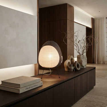 Yunari Haze - Wabi-Sabi Rice Paper Floor & Table Lamp for Cozy Ambiance