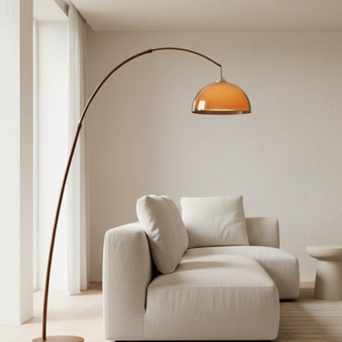 Ventoro Arc Floor Lamp - Modern Standing Lamp with Warm Dome Shade for Living Room Floor Lamps