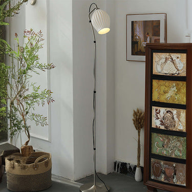 Vintage Ceramic Ribbed Floor Lamp - Unique Lighting for Living Room Floor Lamps