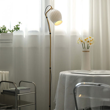 Vintage Ceramic Ribbed Floor Lamp - Unique Lighting for Living Room Floor Lamps