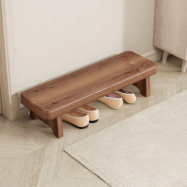 Vintage Solid Wood Shoe Bench Entryway with Walnut Shoe Storage Benches