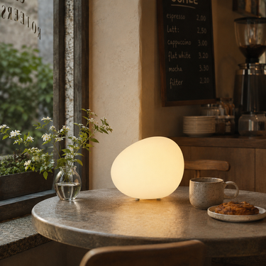 PebbleGlow | Modern Pebble LED Table Lamp for Living Room & Bedroom