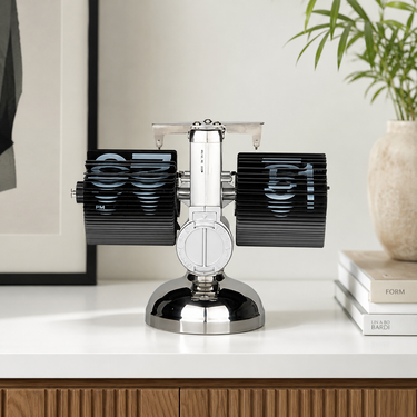Modern Retro Flip Clock - Stylish Stainless Steel Timepiece for Home Decor Clocks